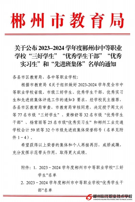市三好學(xué)生、優(yōu)秀學(xué)生干部名單，我校這些同學(xué)上榜啦